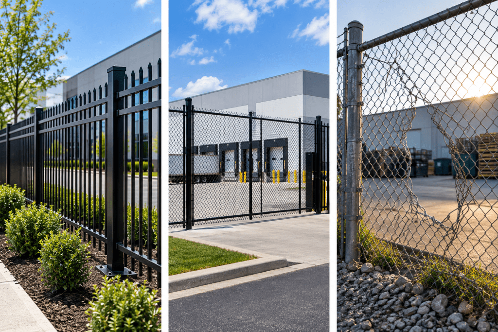 commercial fencing of different business
